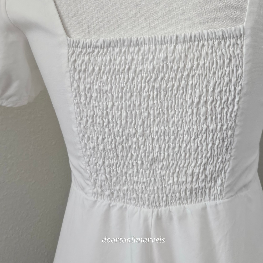 ASTR The Label Pippa Puff Sleeve Button Front Midi Dress XS Cottage Prairie - Picture 10 of 11